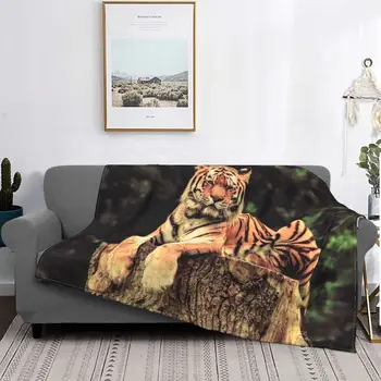 Одеяло с бенгальским тигром, покрывало для любителей животных, пушистые пледы, кровать, диван, портативные мягкие теплые покрывала