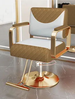 Кресло для парикмахерской Парикмахерское кресло для парикмахерской Сиденье для парикмахерской Табурет для стрижки волос высокого класса из нержавеющей стали