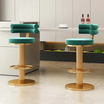 Круглые дизайнерские барные стулья Стойка SupportGold Удобные Барные стулья Туалетный столик Cadeira Ergonomica Роскошная мебель
