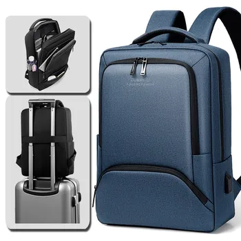 Деловая сумка-слинг для мужчин, сумка на плечо, водонепроницаемое отделение для ноутбука, USB-порт для зарядки, высококачественная ткань Оксфорд, логотип с принтом