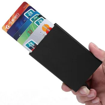 Противоугонный ID-держатель для кредитной карты, минималистичные тонкие кошельки из алюминиевого металла, карманный чехол, Банковский Женский мужской кошелек, коробка для кредитных карт