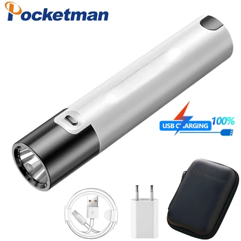 Pocketman Супер яркий светодиодный фонарик USB Перезаряжаемые фонарики Водонепроницаемый фонарик Аварийный фонарик Тактические фонари