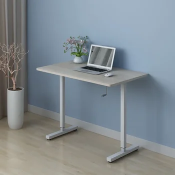 Стоящий офисный стол С ручным подъемом, Эргономичный Простой Офисный компьютерный стол, устойчивый стол 100 * 60 см, Вес 160 кг