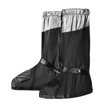 Мужская женская обувь, чехлы для непромокаемых ботинок на плоской подошве, ПВХ, многоразовый нескользящий чехол для обуви, Непромокаемый толстый чехол для обуви