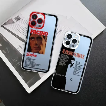 Лицо со шрамом, фильм Аль Пачино 1983 года, чехол для телефона для iPhone 11 12 Mini 13 14 Pro Max, Прозрачная оболочка