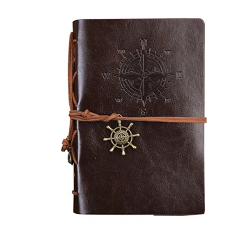 Классический блокнот-дневник с переплетной веревкой ручной работы для подарка, блокнот с ручным креплением (коричневый)