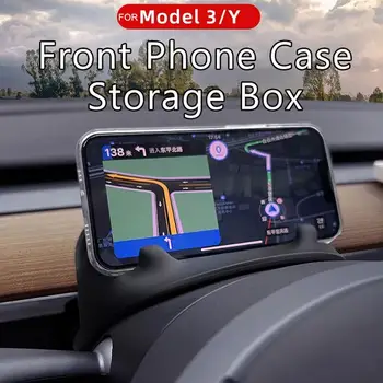 Передний ящик для хранения рулевого колеса Подходит для Tesla Model 3 /Y, задний держатель для телефона, автомобильный навигационный кронштейн, очки