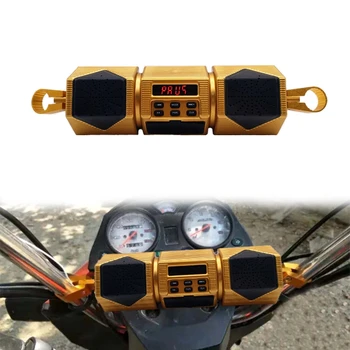 Мотоцикл MP3-плеер Динамик на руле Bluetooth Музыка FM-радио Водонепроницаемый Регулируемый Кронштейн Аудио для велосипеда Стерео 12V
