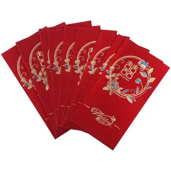 10 Шт Свадебные Красные Конверты Lucky Money Подарочные Денежные Пакеты Hong Bao Для Свадьбы, Дня Рождения, Новогодней Вечеринки