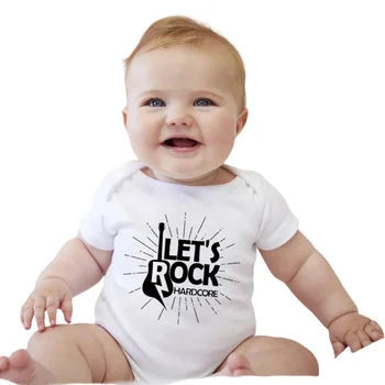 Let's Metal Rock Vetement Garcon В стиле Панк-Харадзюку, Детское Боди, Летнее Боди в стиле хип-хоп Для Маленьких девочек от 1 до 3 месяцев