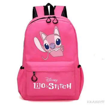 Холщовый рюкзак Stitch, женские школьные сумки для подростков большой емкости, рюкзак для девочек, женские дорожные сумки для ноутбука Mochila