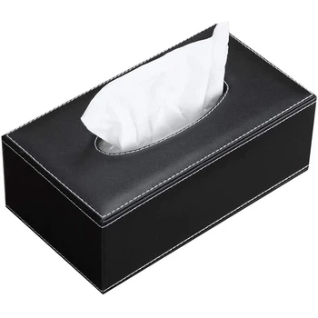 3X Кожаная крышка коробки для салфеток, коробка для салфеток для лица, Современный ящик для хранения салфеток, Коробка для автомобильных полотенец, Автомобильный ящик из искусственной кожи