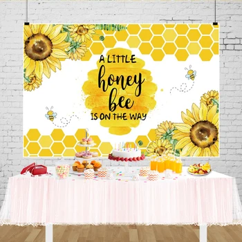 Фон для душа ребенка, Медоносная пчела, декор в виде подсолнечных сот, фон для фотосъемки новорожденных на 1-й день рождения, Желтый баннер для фотосессии