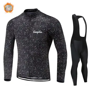 Raphaful-комплект для велоспорта из термо-флиса, уличная велосипедная одежда, Велосипедные рубашки, форма MTB, Джерси с длинными рукавами, зима