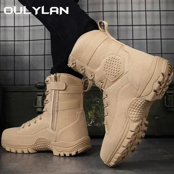 Военные тактические ботинки для кемпинга, мужские армейские спортивные тренировочные боевые ботинки для пустыни, уличные альпинистские походные ботильоны для мужской обуви