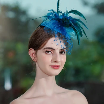 Свадебные Аксессуары для волос Невесты Элегантное украшение Синий Стиль барокко Королева вечеринки для женщин