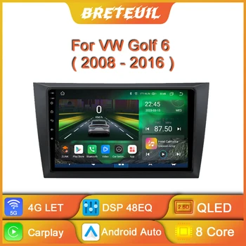 Для Volkswagen VW Golf 6 2008-2016 Android Автомобильное Радио Carplay DSP Мультимедийный Видеоплеер GPS Навигация QLED Сенсорный Экран