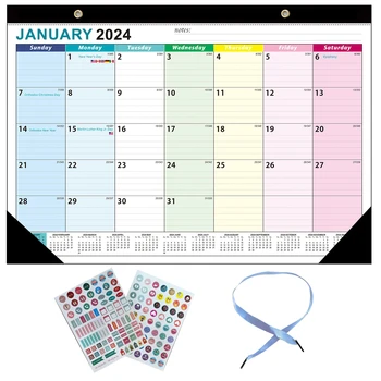 Семейный Подвесной Ежемесячный офис, организация домашнего декора с наклейками, планирование настенного календаря Январь 2024-июнь 2025, школьный подарок