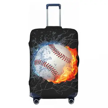 Бейсбольная иллюстрация Огня и воды, чехол для чемодана, популярный вид спорта, Практичный чехол для путешествий, чехол для багажа, чехол для полета