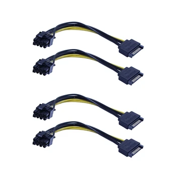 30 ШТ Новый 15-контактный разъем SATA к 8-контактному (6 + 2) Кабелю питания PCI-E 20 см Кабель SATA от 15-контактного до 8-контактного кабеля 18AWG Провод