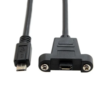 Chenyang Micro USB Разъем USB 2.0 к удлинительному кабелю Micro USB 2.0 500 см 50 см С винтами, отверстие для крепления на панели