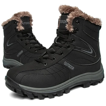 Мужские тактические военные зимние ботинки из натуральной кожи Армейская охотничья походная обувь Зимние ботинки для мужчин Уличная обувь с мягкой подкладкой