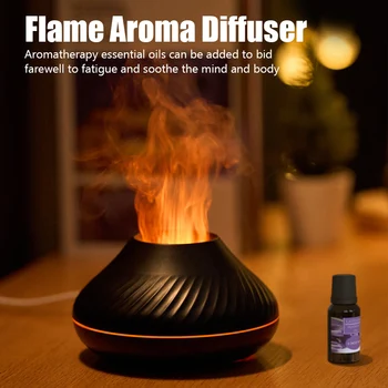Вулканический аромадиффузор, лампа для эфирного масла, USB Портативный увлажнитель воздуха, домашний ультразвуковой туманообразователь с ночником Color Flame