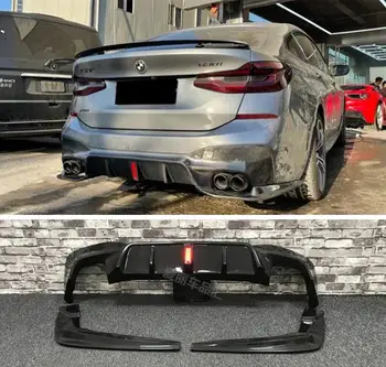 ДИФФУЗОР ЗАДНЕГО бампера багажника из настоящего углеродного волокна, спойлер для BMW 6 серии GT G32 (с подсветкой)