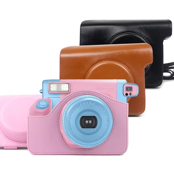 Чехол для фотоаппарата Fujifilm Instax Wide 300, качественная сумка для переноски из искусственной кожи, 5 цветов - розовая, коричневая и черная сумка для фотоаппарата