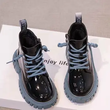 Осенне-зимние теплые водонепроницаемые ботинки для мальчиков, модные детские ботинки 