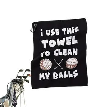 Полотенце для гольфа из микрофибры, забавное мужское полотенце для гольфа с карабином, Вафельная Черная тряпка для гольфа, Мягкие портативные тряпки для чистки гольфа