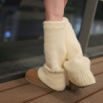 Теплые Шерстяные Вязаные Гетры Японские Гольфы Японские Вязаные Носки Для Ботинок Длинные Мягкие Гетры Y2K для Женщин Девочек