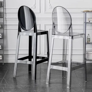 Современные пластиковые барные стулья, Акриловые скандинавские прозрачные парикмахерские барные стулья, бесплатная доставка, Мебельная стойка Taburete Alto