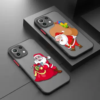 Чехол для Телефона Xiaomi Poco X3 NFC M3 M5 M5s F3 Pro Для MI 13 12 12X 12T 11 11X 9T 10T Lite Note 10 Матовый Чехол Санта Клаус