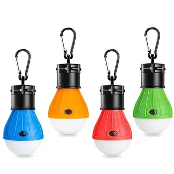 4шт 3 светодиодных кемпинговых лампочки Портативная лампа для палатки Аварийные огни С крючком для пеших прогулок пеших прогулок рыбалки