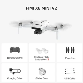 Камера FIMI X8 Mini V2 Профессиональная Передача Дрона 4K 30 кадров в секунду с 3-Осевым Карданом с Дистанционным Управлением RC Quadcopter RTF CMOS