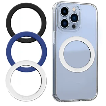 Жидкое силиконовое магнитное кольцо для iPhone 14 13 12, автомобильный держатель на магните, металлическая наклейка Magsafe, поддержка беспроводного зарядного устройства.