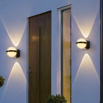Светодиодный наружный настенный светильник Ip65 Водонепроницаемый Круглый Внутренний и наружный коридор, Проход, Внутренний двор, Гостиная, спальня, настенный светильник
