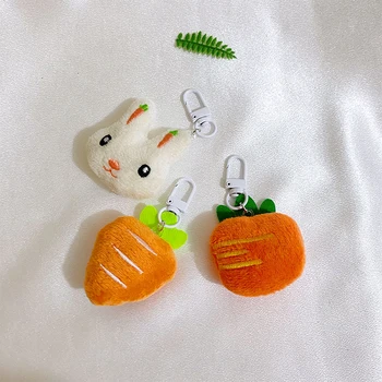 Прекрасная Плюшевая Кукла-Морковный Кролик Брелок для ключей с плюшевым Кроликом Брелок для ключей от автомобиля Милая Сумка Кулон Декор рюкзака
