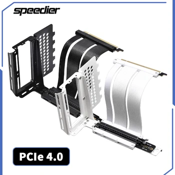 Удлинитель видеокарты PCI-E4.0 Кабель-адаптер PCIe4/PCIe4.0 под углом 90 градусов 4090 Вертикальный Монтажный Кронштейн видеокарты