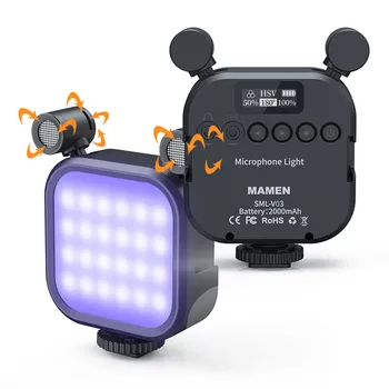 Мини Карманный Видеосветильник Led Fill Light Лампа для Микрофона Мобильного Телефона Фотографическое Освещение для Камер Nikon Sony Canon