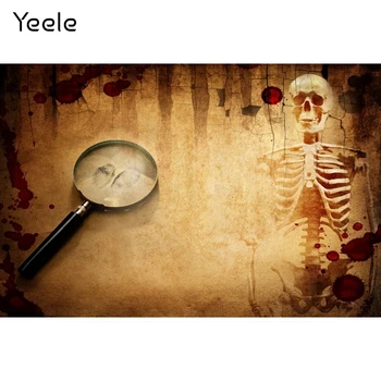 Yeele Skeleton Magnifier Children Baby Happy Halloween Party Фон для фотосъемки Фоновые рисунки для фотостудии