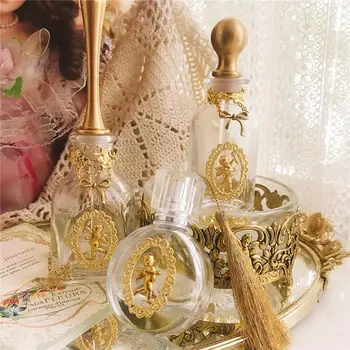 Флакон духов ручной работы, латунная пробка для бутылки и латунные украшения, предметы домашнего обихода из хрусталя