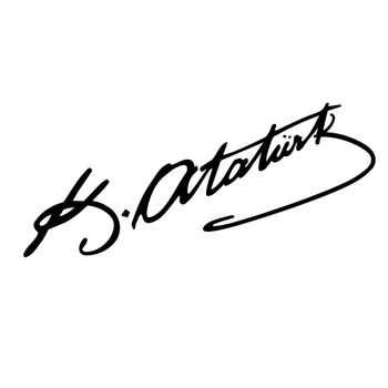 Креативные автомобильные наклейки с подписью Мустафы Кемаля Ататюрка, водонепроницаемая и солнцезащитная виниловая наклейка, 25 см * 10 см