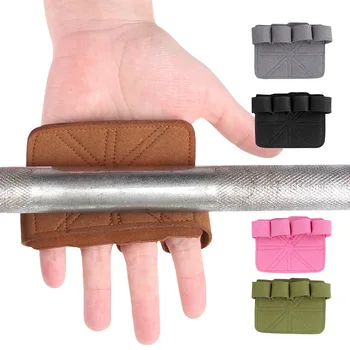 Противоскользящие Кожаные Защитные перчатки для рук при поднятии тяжестей Защитные накладки для захвата гантелей Принадлежности для перчаток для занятий фитнесом