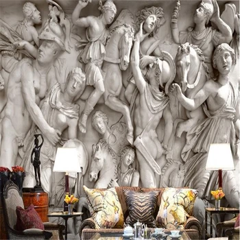 beibehang Пользовательские фото 3D Европейские римские статуи художественные обои ресторан ретро диван фон 3D обои 3d фрески обои