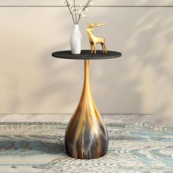 Современный дизайн Журнальных столиков Роскошный Декор Круглый столик в скандинавском стиле Небольшой Мраморный эффект Mesa De Centro De Sala Мебель для дома