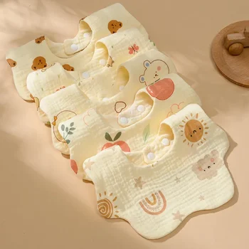 Детский марлевый нагрудник, хлопковое полотенце от слюны, детское средство от рвоты, окрашенное травой, дерево, 360 градусов, нагрудник для новорожденных, мужчины и женщины
