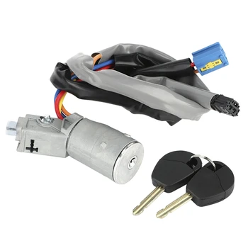 Ключ зажигания автомобиля Автоматический замок зажигания Выключатель стартера с 2 ключами 4162.CF подходит для Citroen Berlingo Peugeot Partner