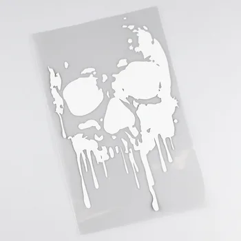 Водонепроницаемая виниловая наклейка для украшения автомобиля черепом, черно-серебристая пятицветная водонепроницаемая солнцезащитная наклейка, материал ПВХ